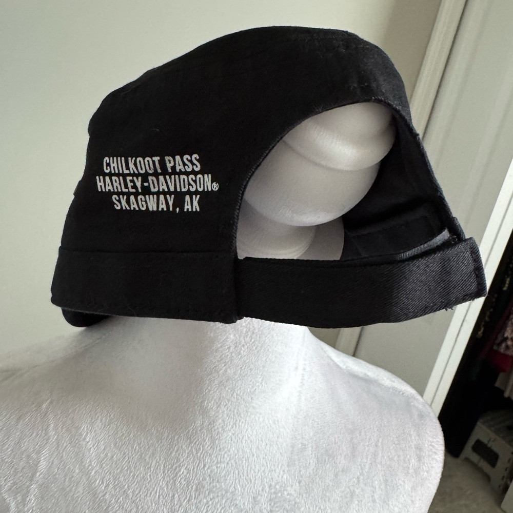 Harley-Davidson Women’s Black Cadet Newsboy Cap From Alaska - Picture 3 of 4